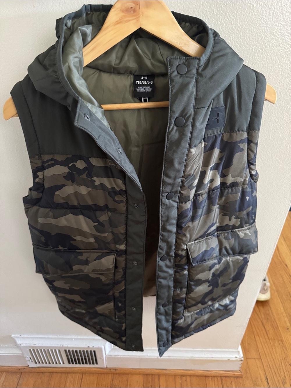 Under Armour Boys Green Camo Puffer Vest
